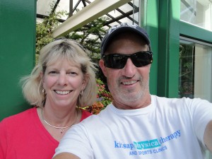 Jill and Henry selfie at Butchart Gardens
