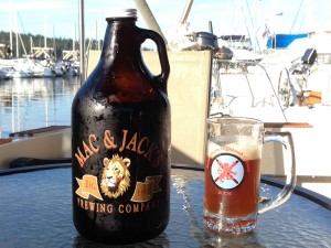 Life is good - a refilled Mac and Jack's growler