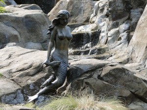 Poets Cove bronze mermaid
