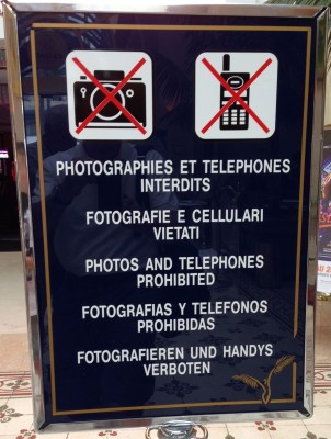 No picture-taking or stock broker-calling
