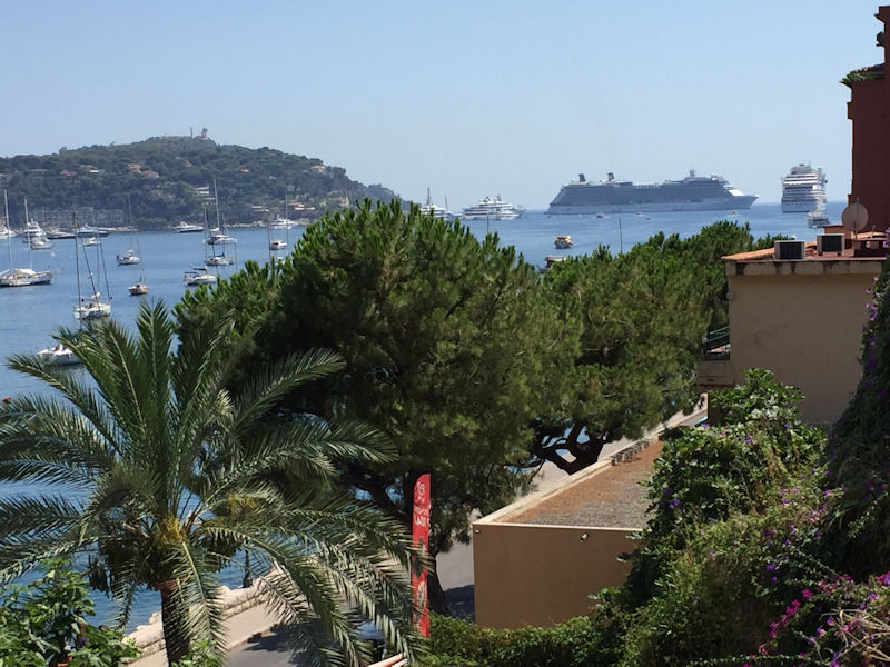Two cruise ships in the Villefranche harbor.